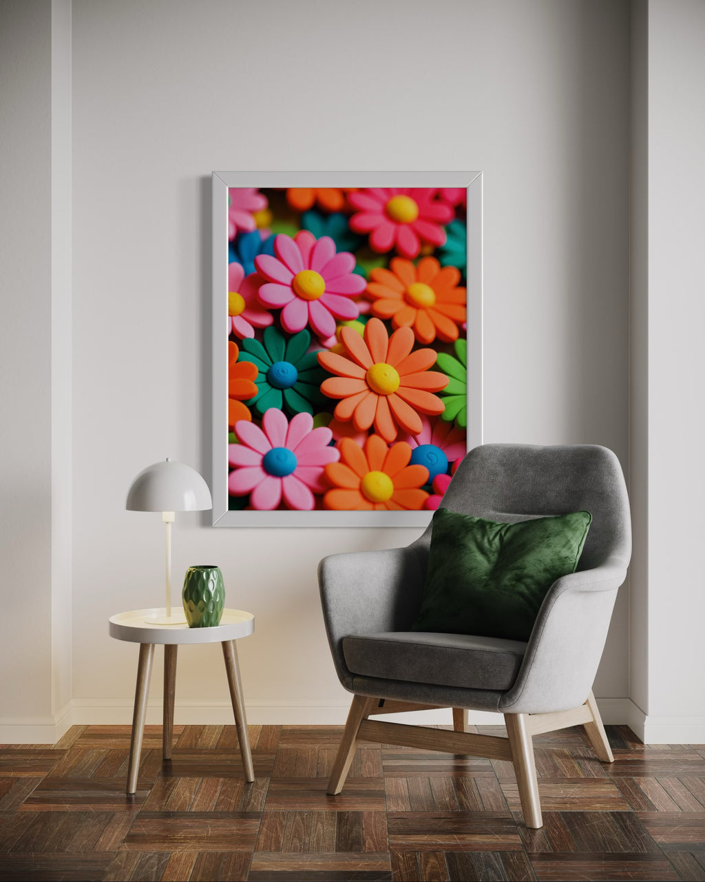 60's Clay Floral Print Museum Print