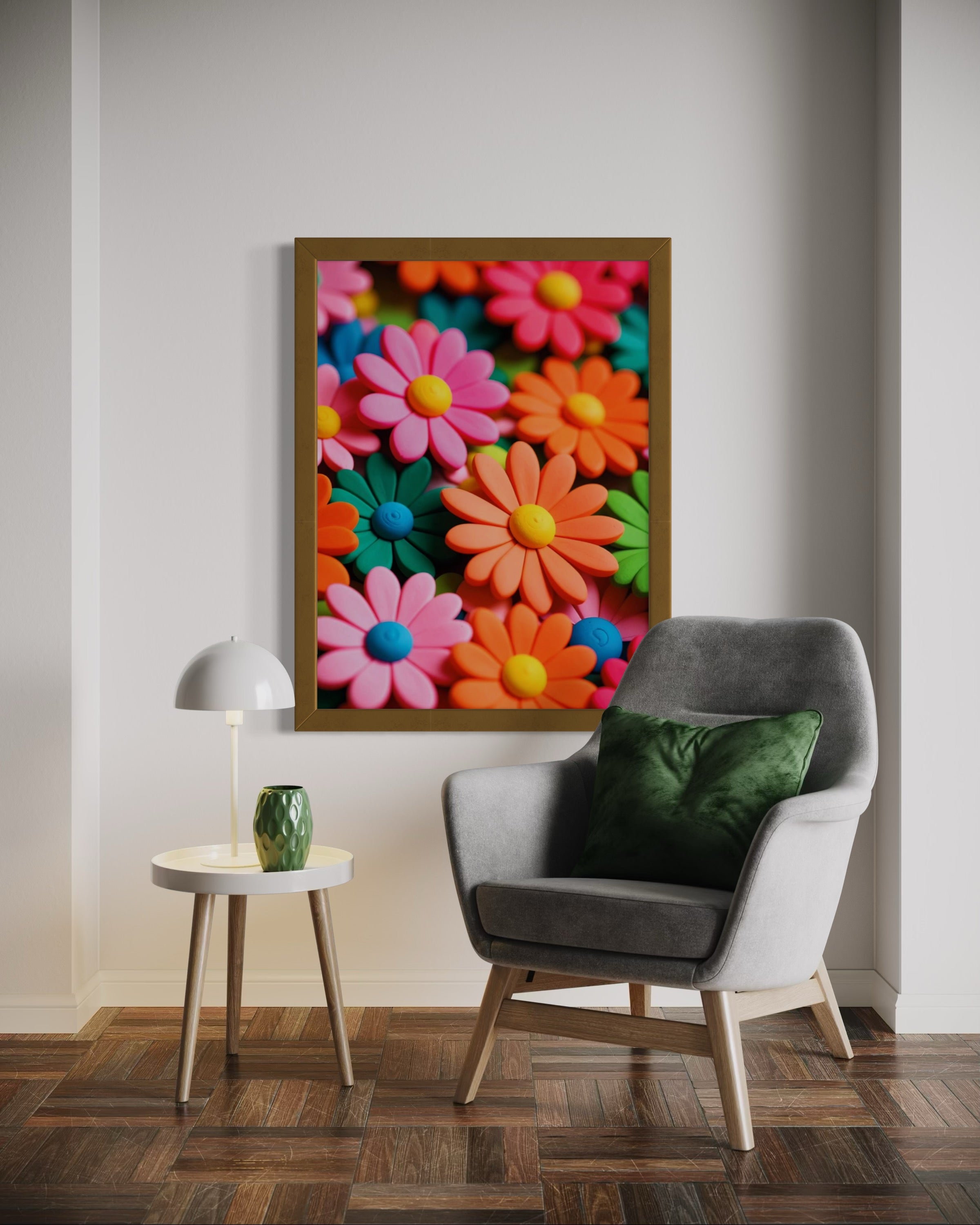 60's Clay Floral Print Museum Print