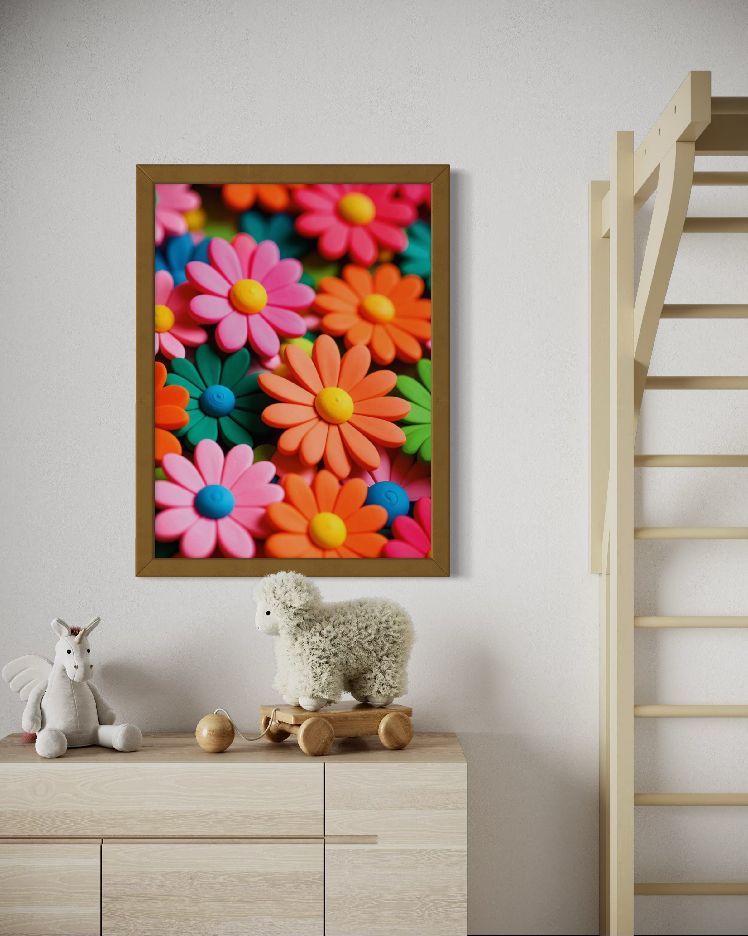 60's Clay Floral Print Museum Print
