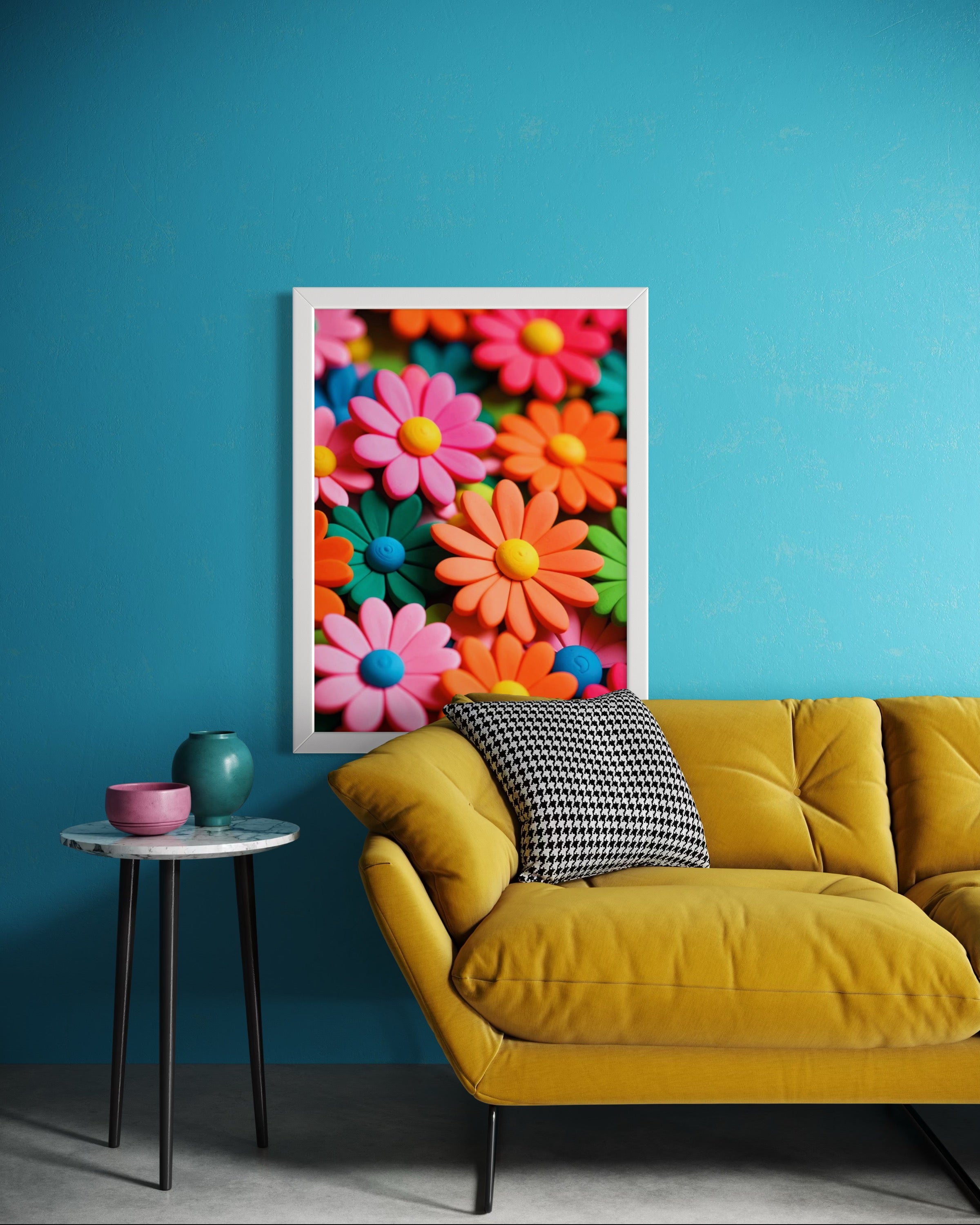 60's Clay Floral Print Museum Print