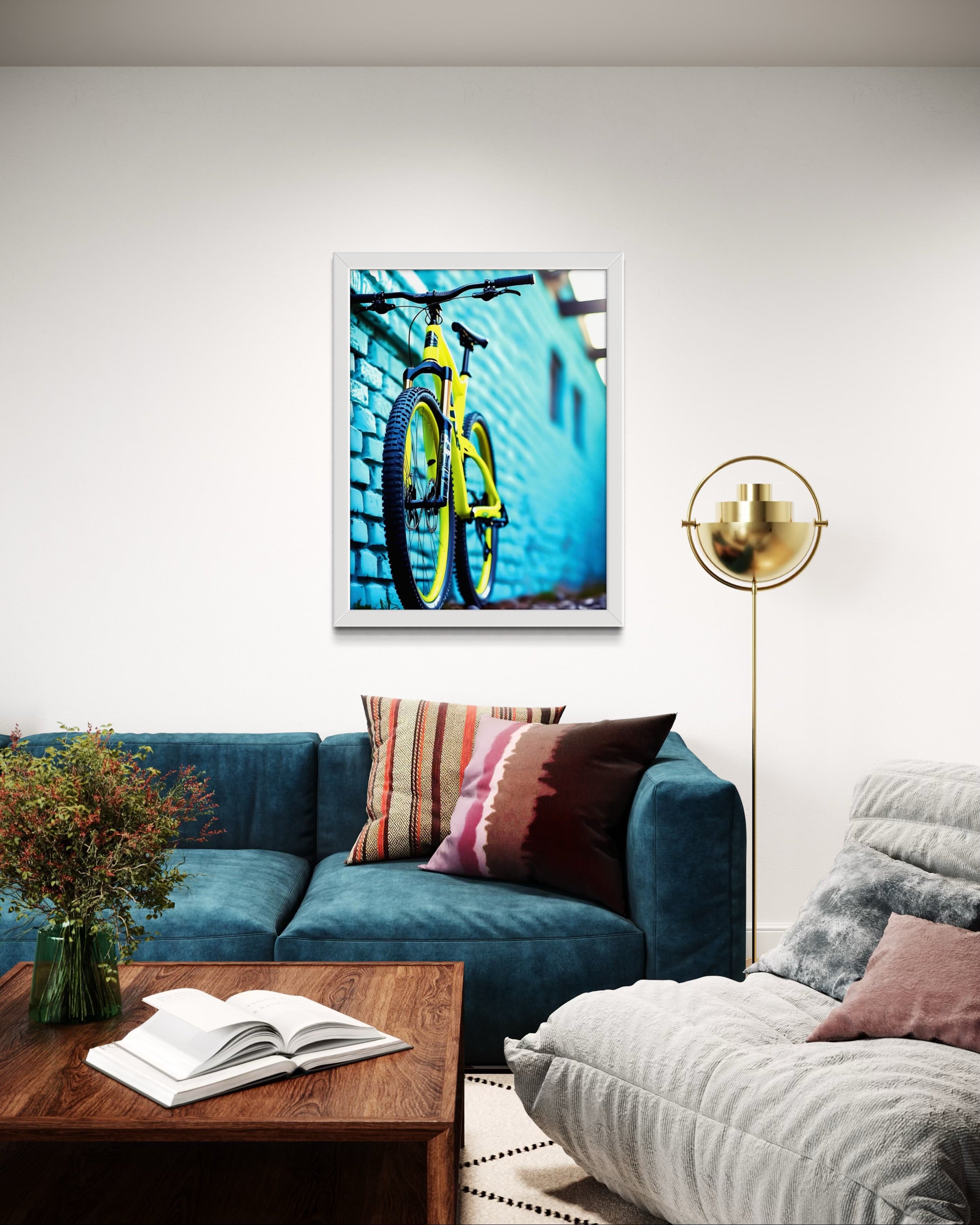 Mountain Bike and Turquoise Brick Museum Print