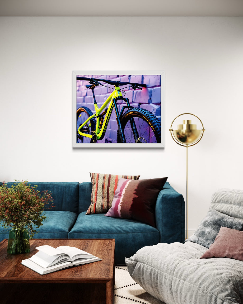 Neon Yellow Mountain Bike Museum Print