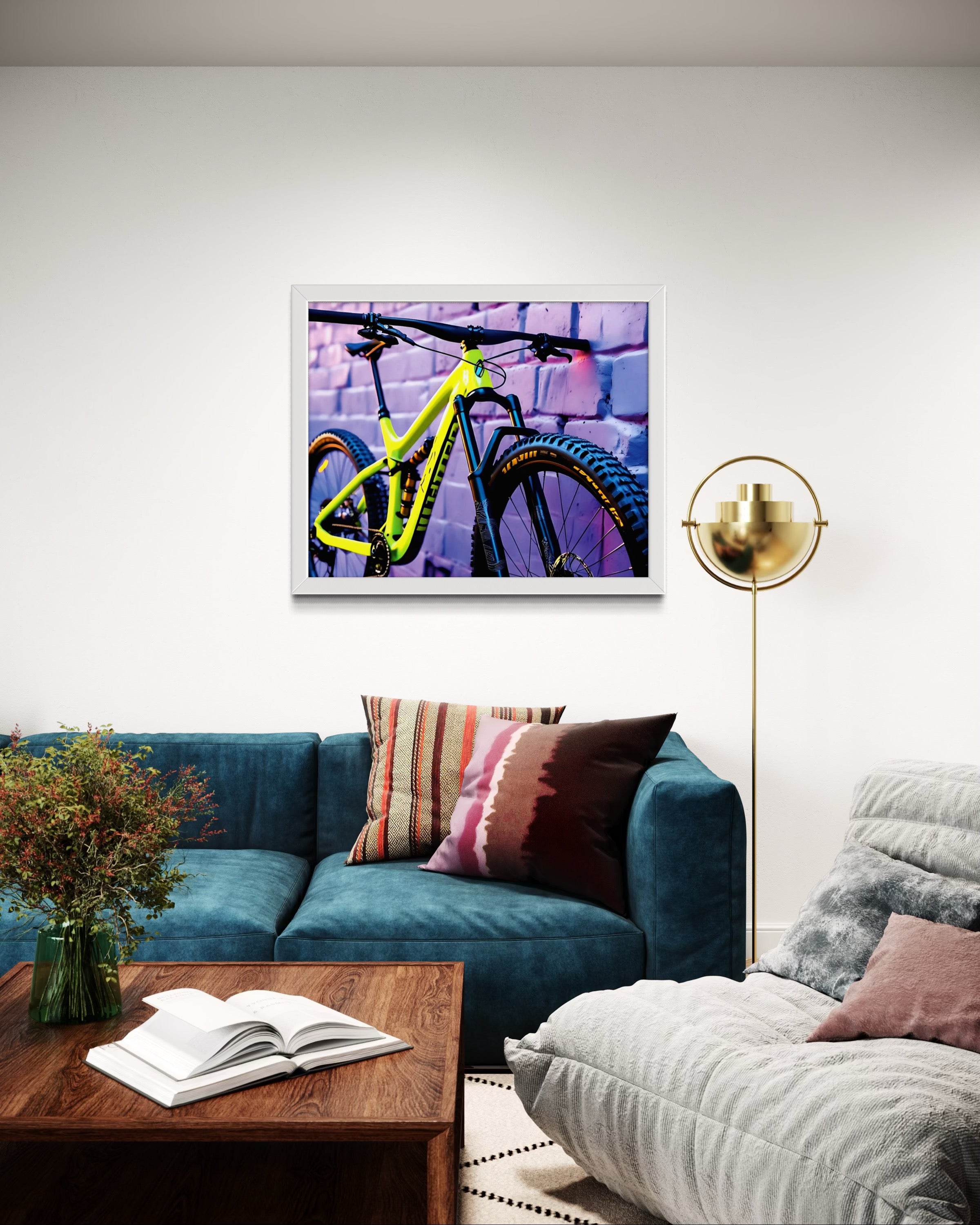 Neon Yellow Mountain Bike Museum Print