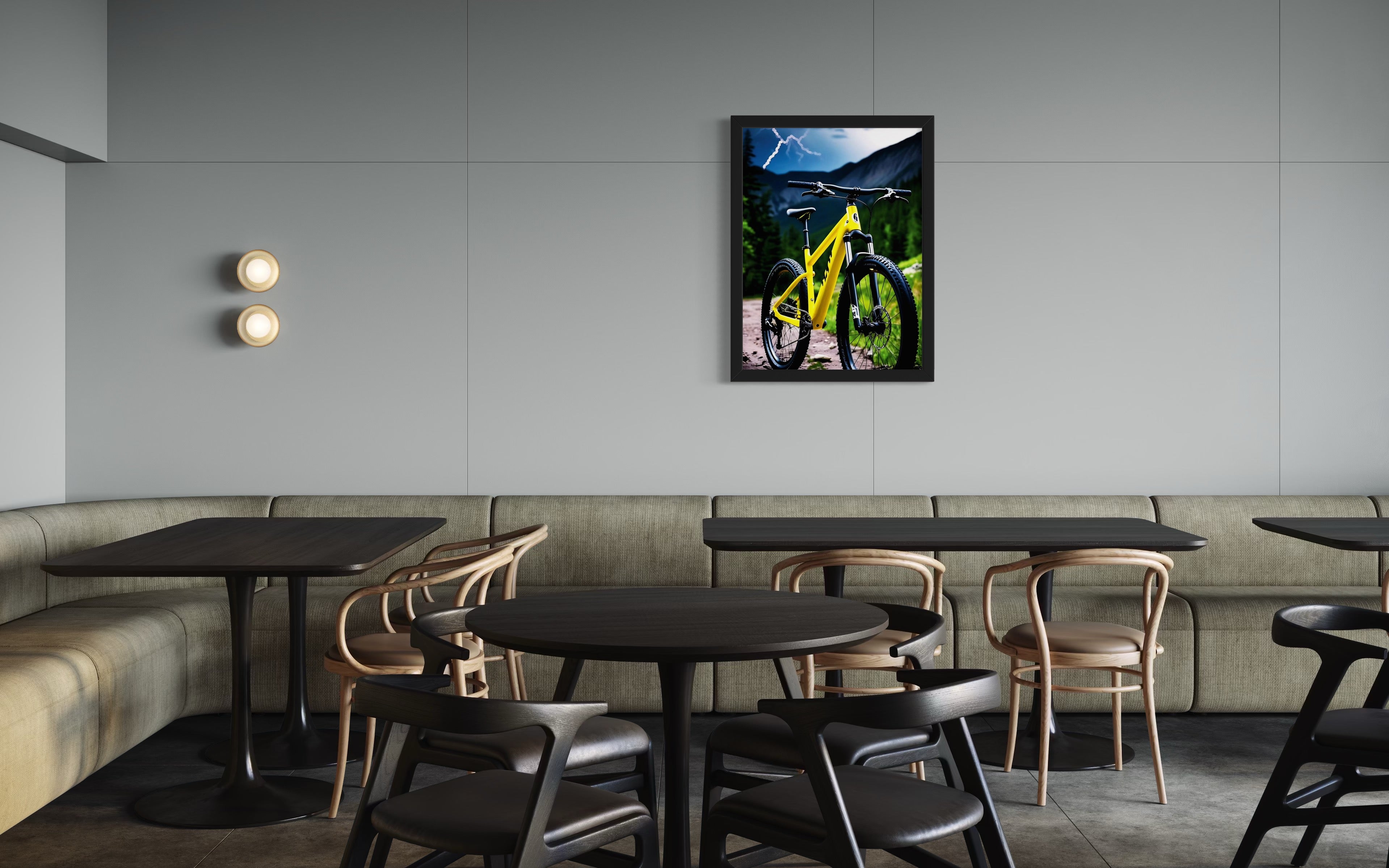 Mountain Bike in a Storm Museum Print