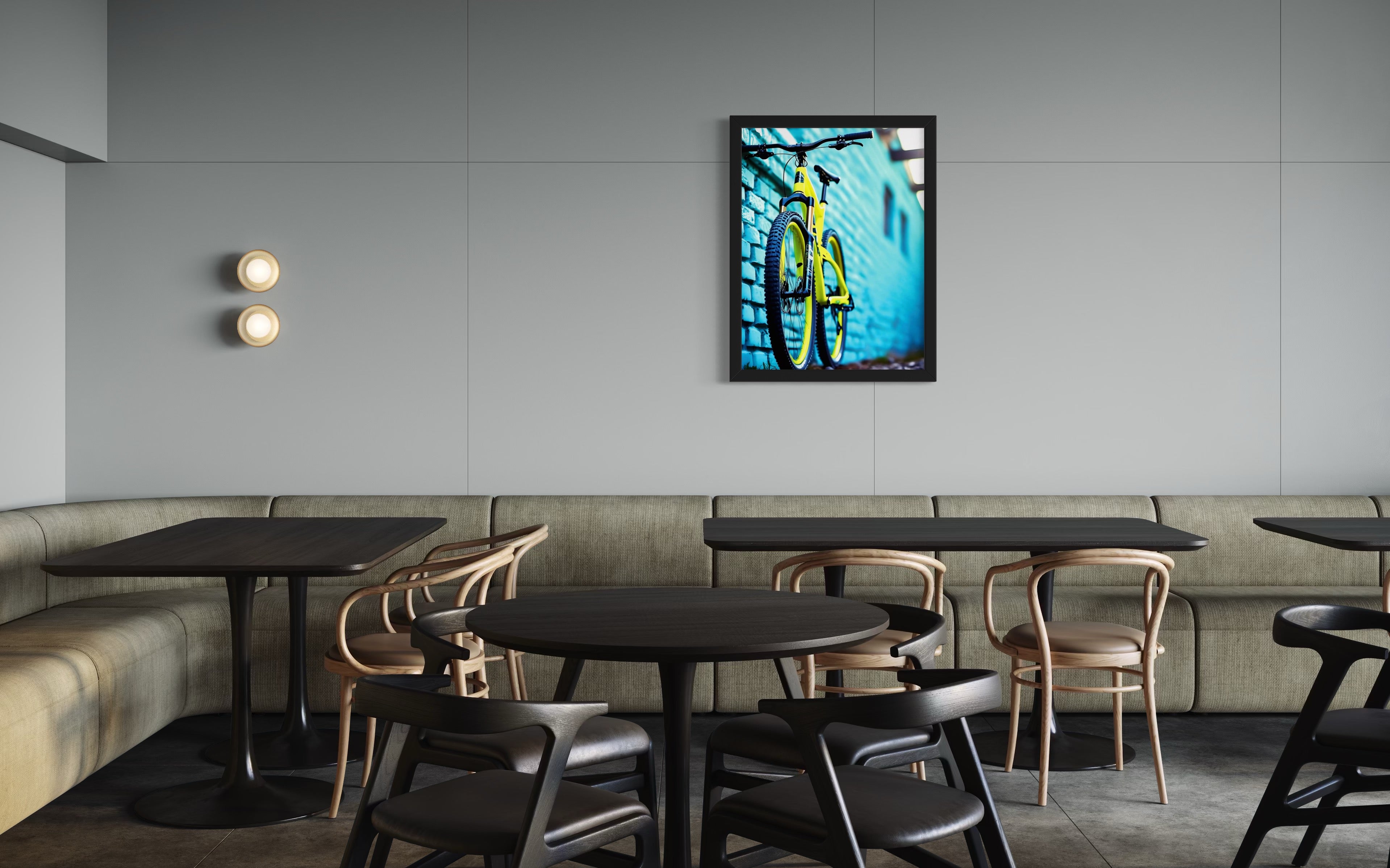 Mountain Bike and Turquoise Brick Museum Print