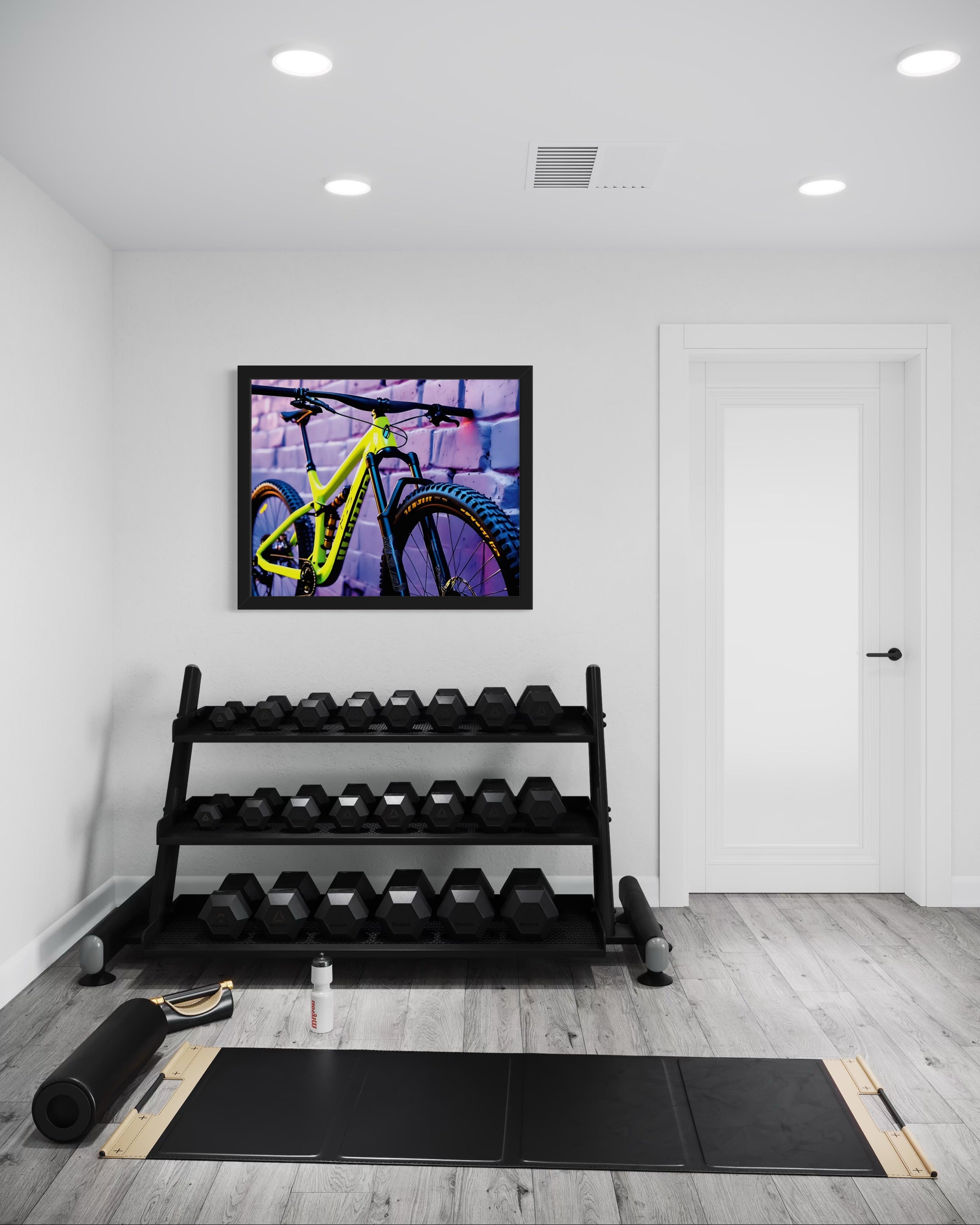 Neon Yellow Mountain Bike Museum Print