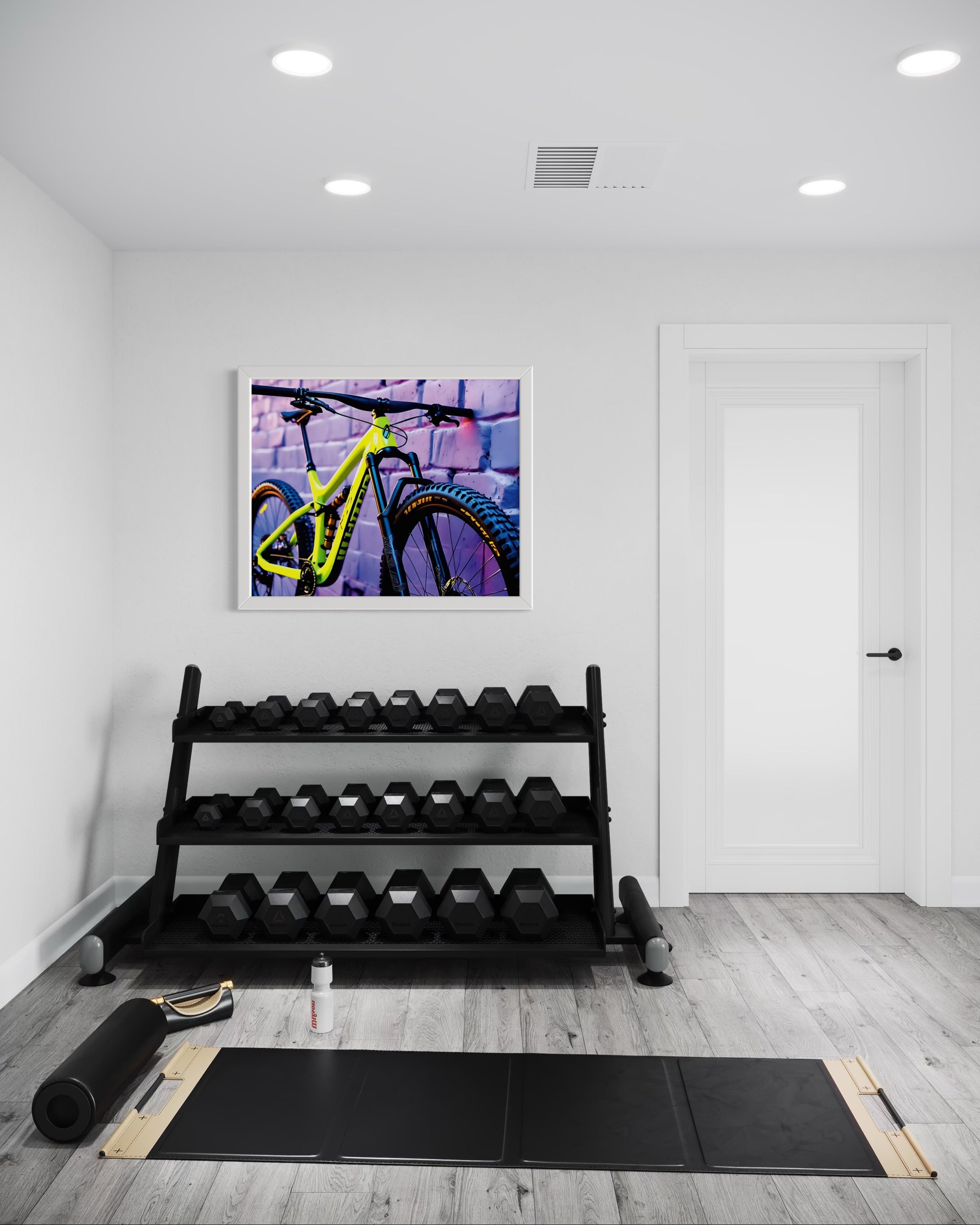 Neon Yellow Mountain Bike Museum Print