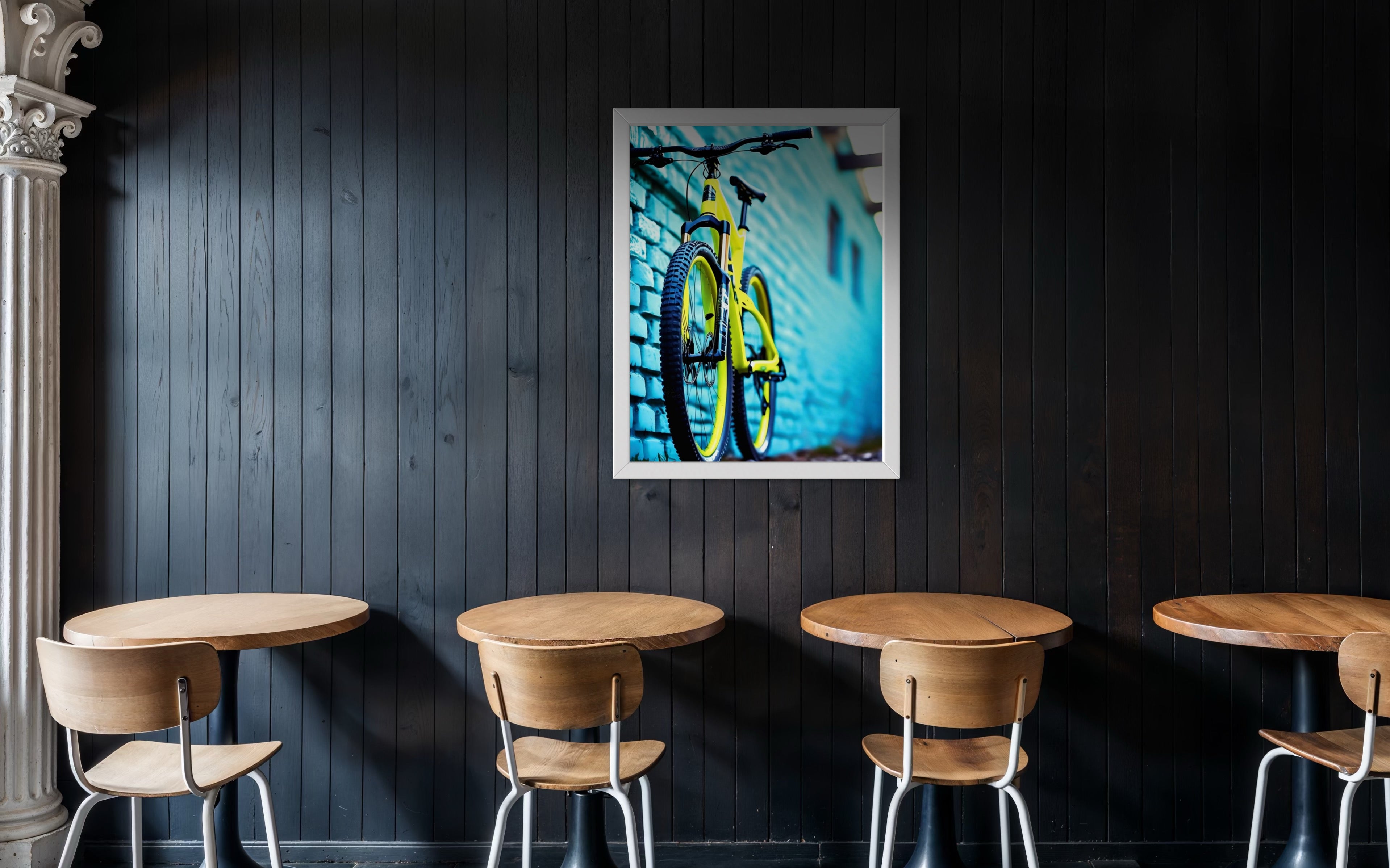 Mountain Bike and Turquoise Brick Museum Print