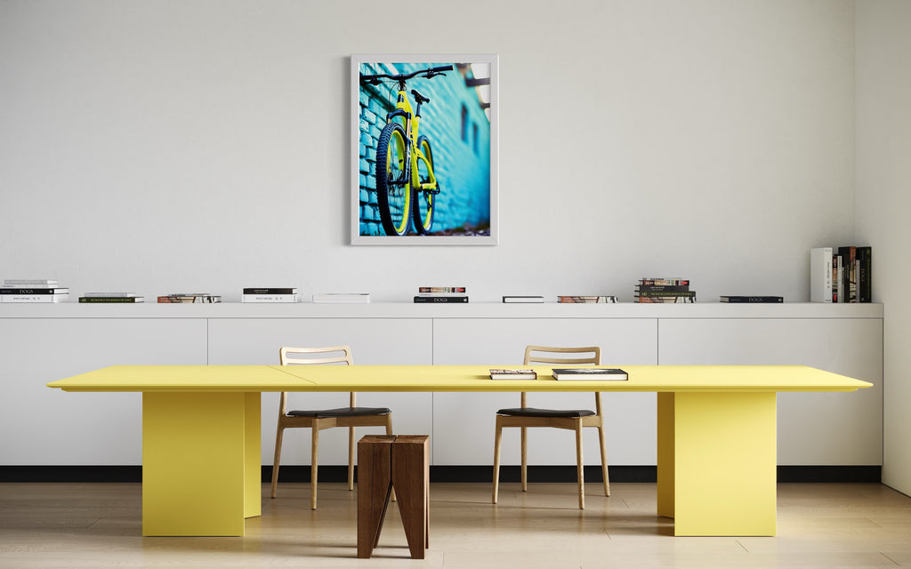 Mountain Bike and Turquoise Brick Museum Print
