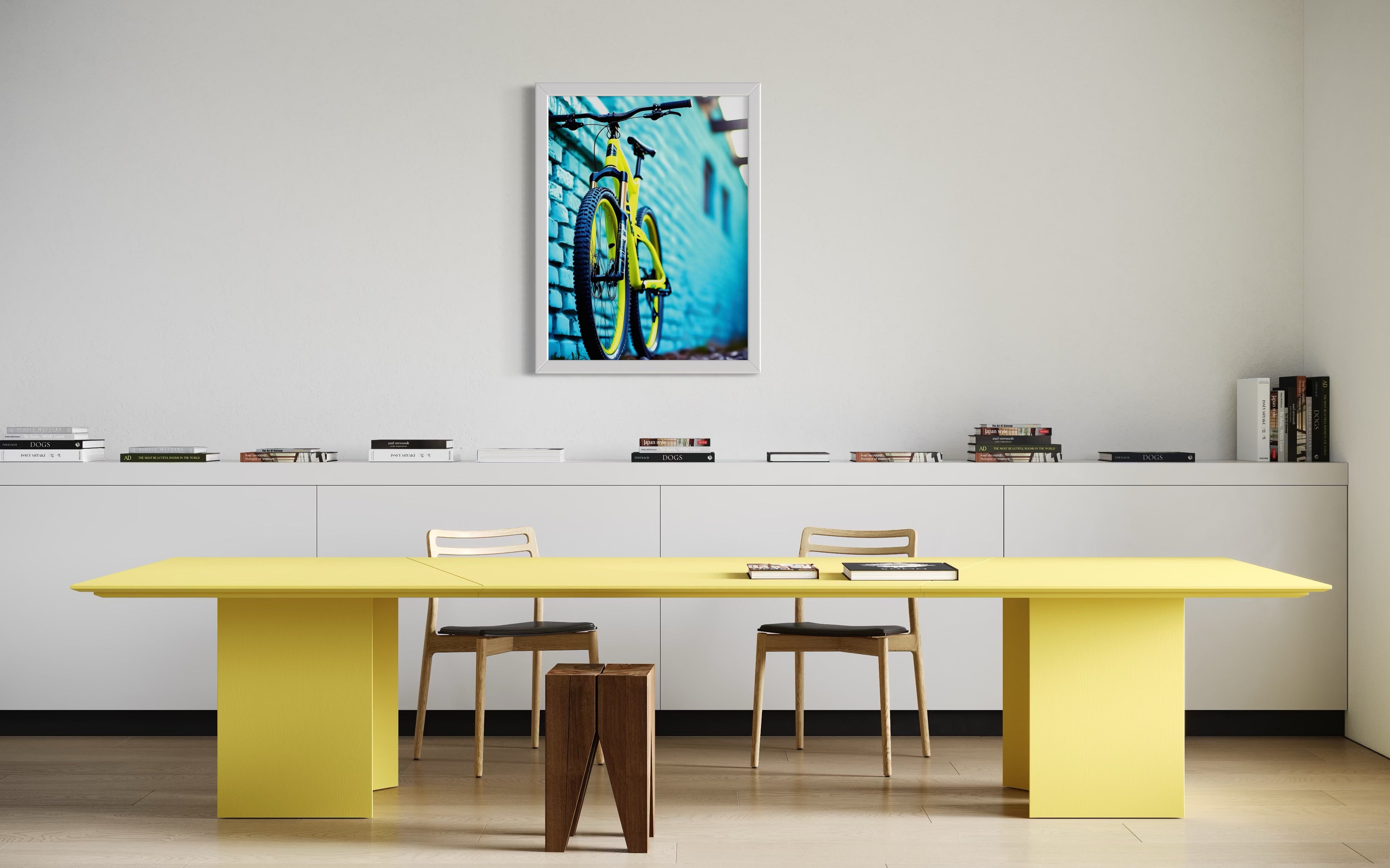 Mountain Bike and Turquoise Brick Museum Print