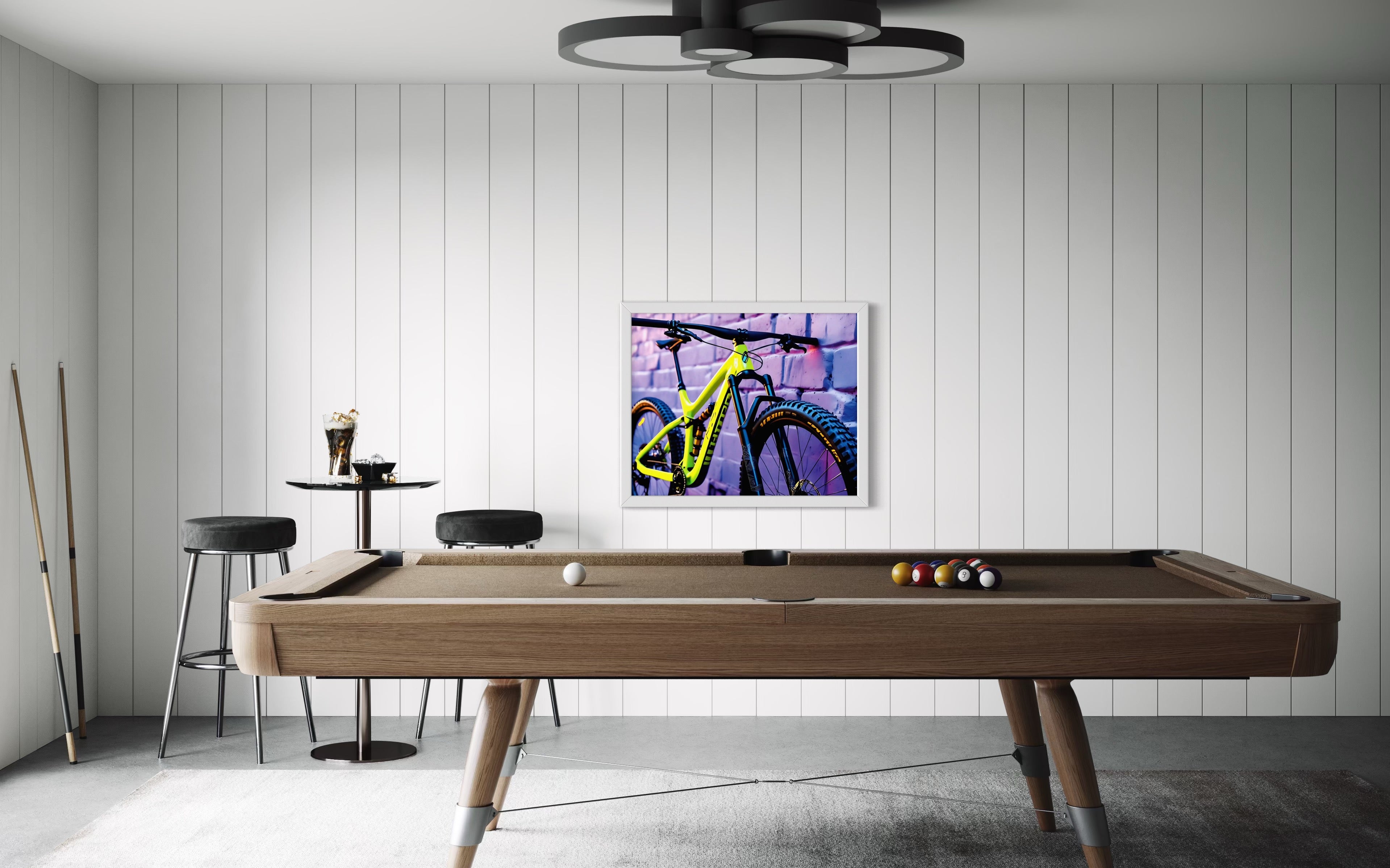 Neon Yellow Mountain Bike Museum Print