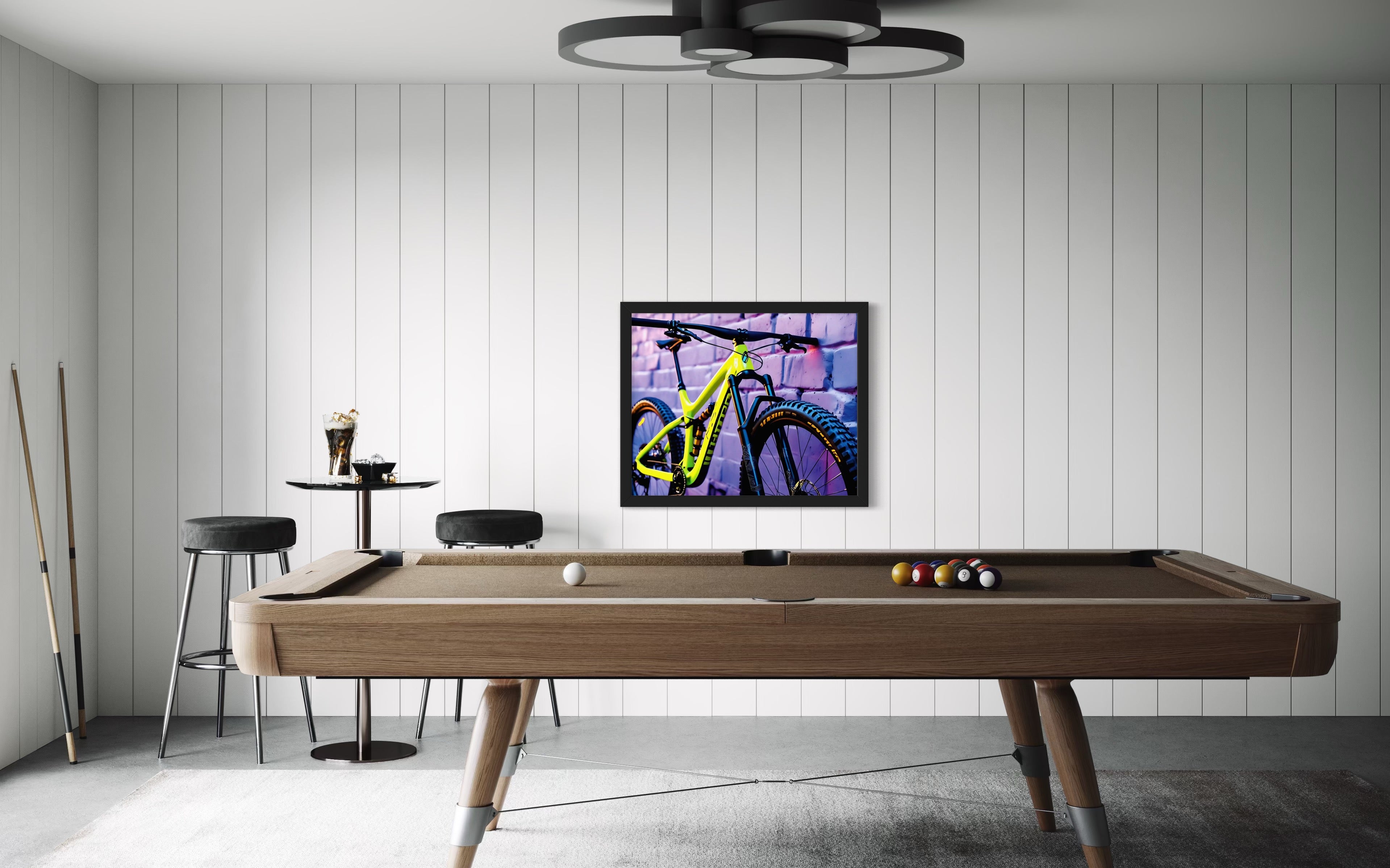 Neon Yellow Mountain Bike Museum Print