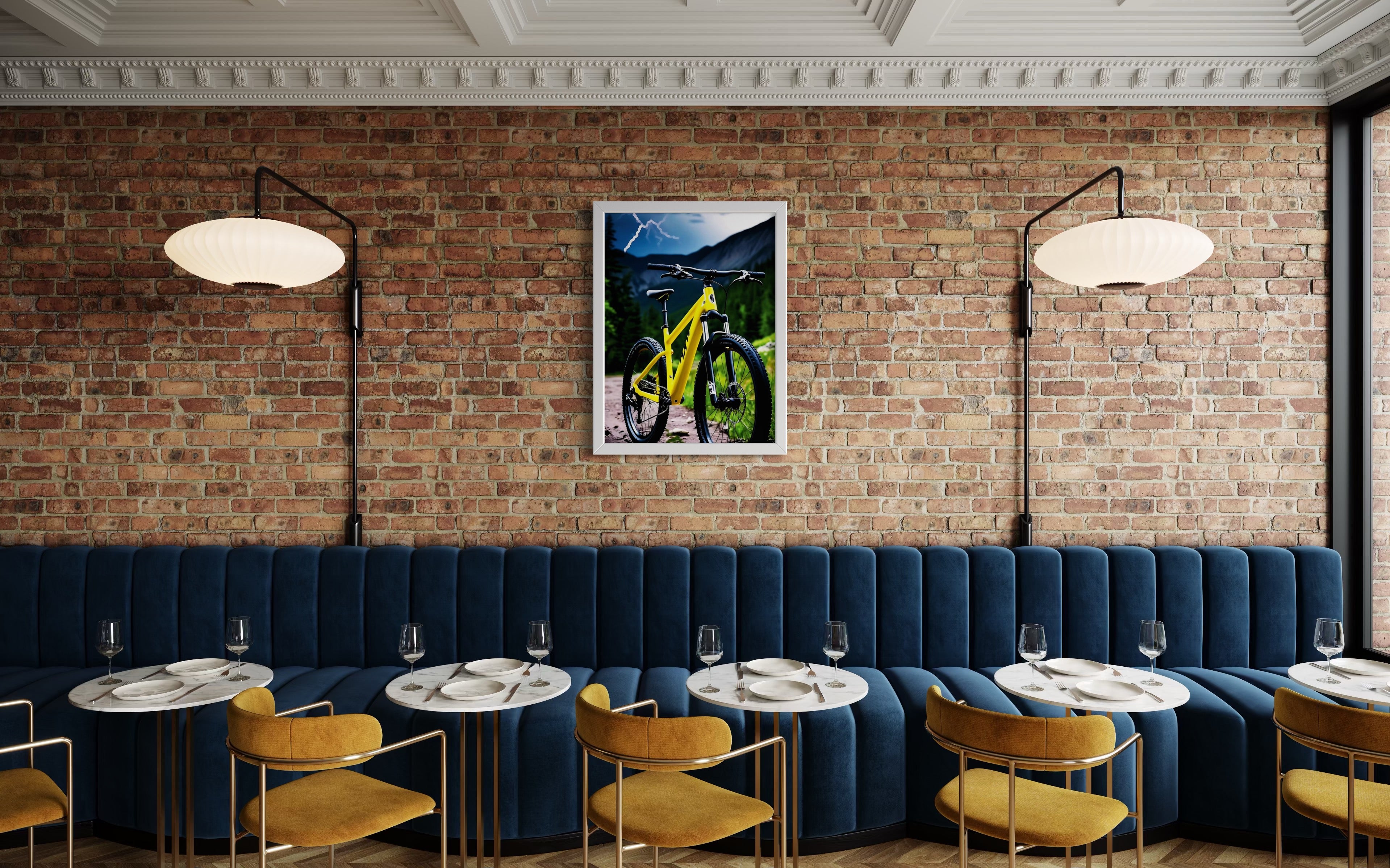 Mountain Bike in a Storm Museum Print