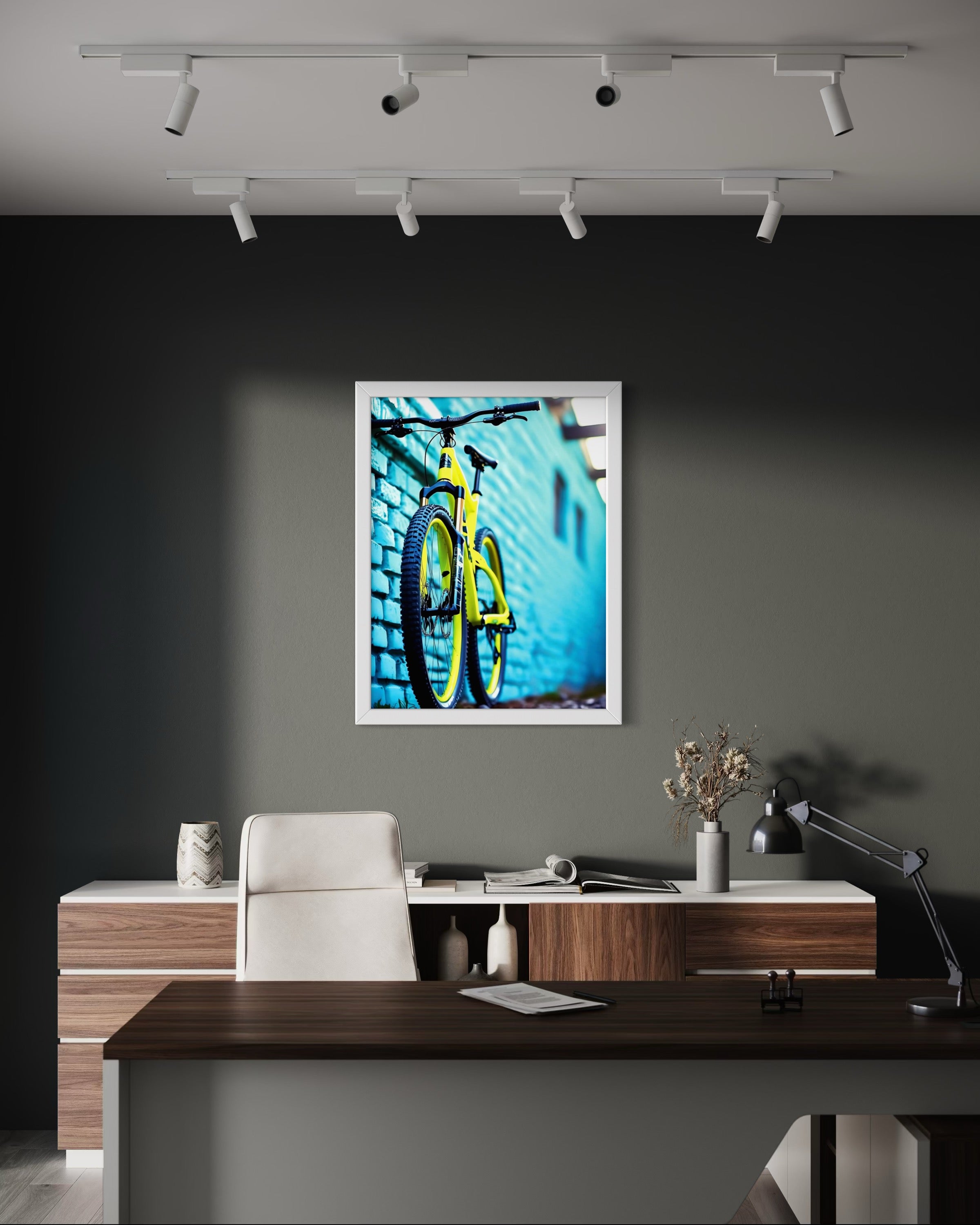 Mountain Bike and Turquoise Brick Museum Print