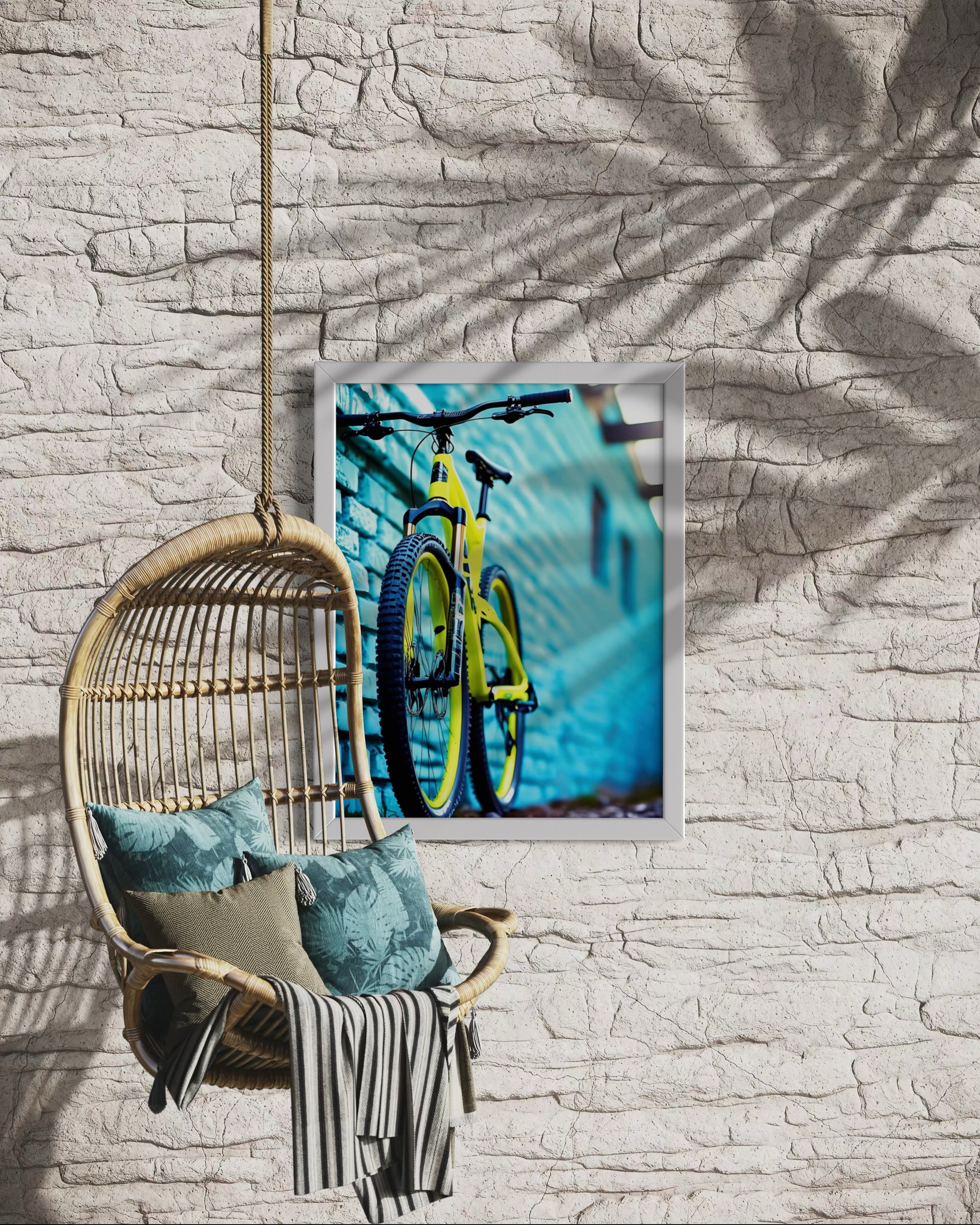 Mountain Bike and Turquoise Brick Museum Print