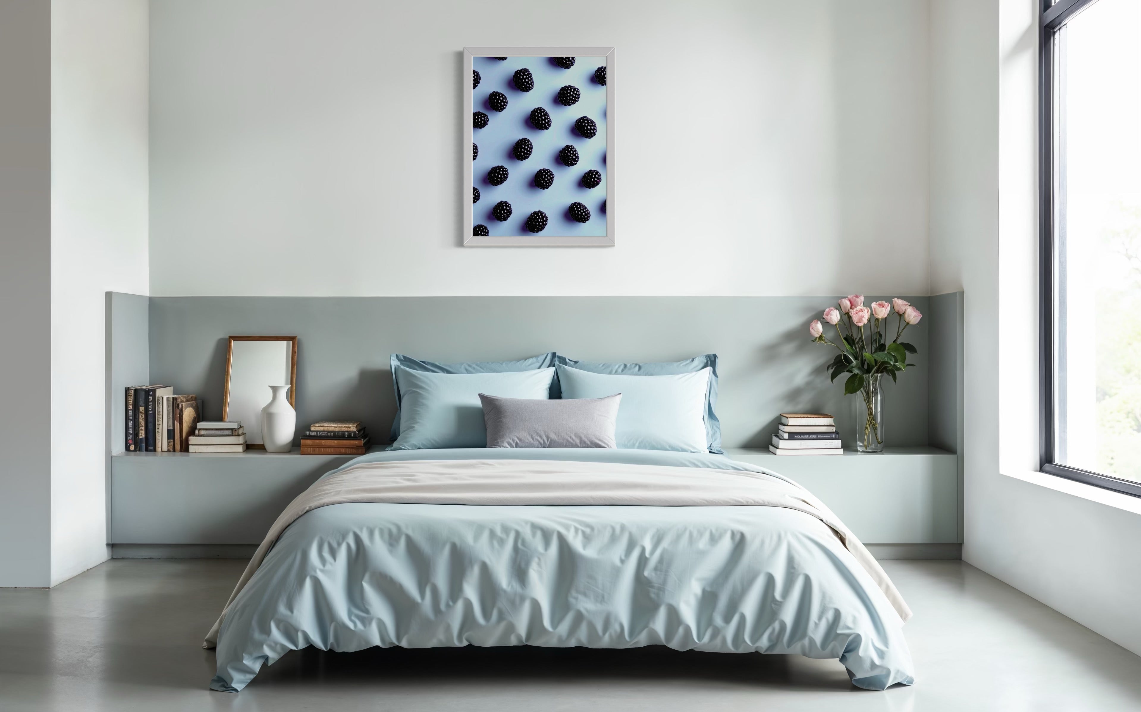 Blackberry Pattern on Periwinkle Museum Print