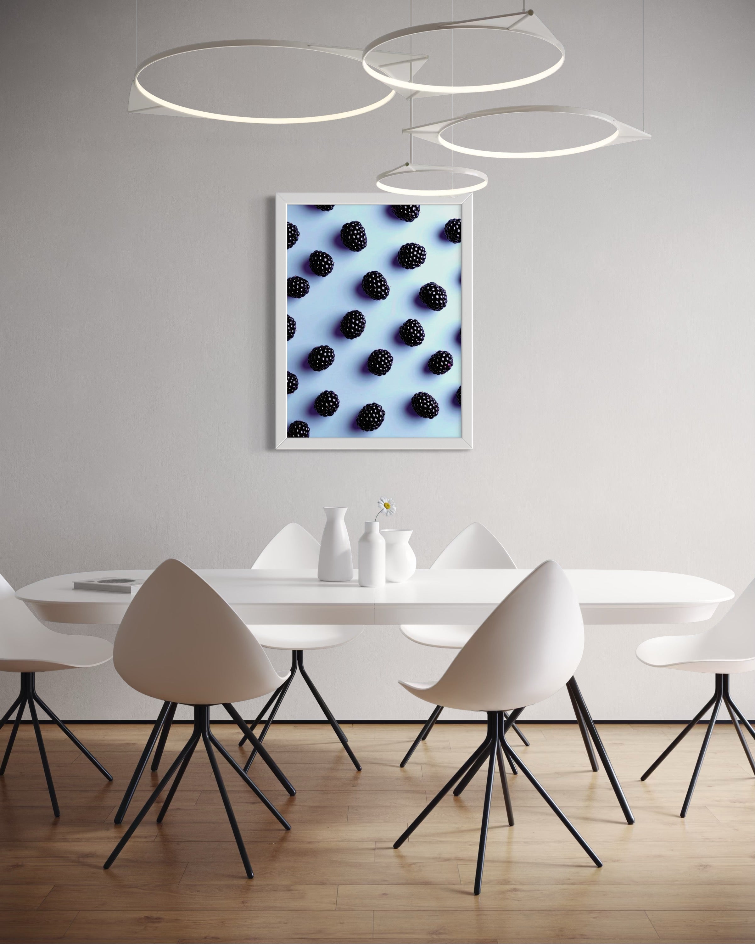 Blackberry Pattern on Periwinkle Museum Print