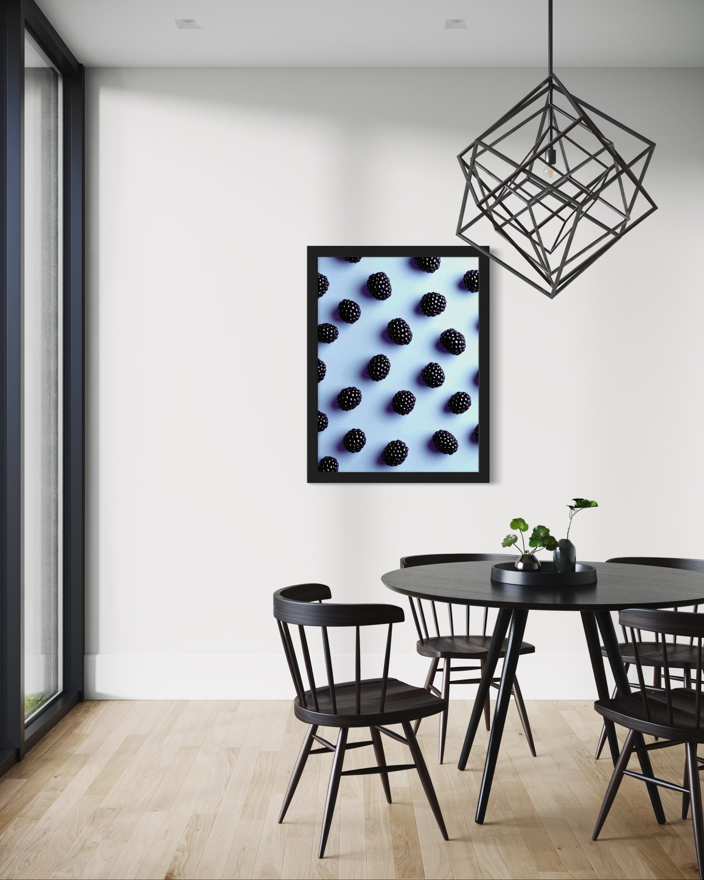 Blackberry Pattern on Periwinkle Museum Print