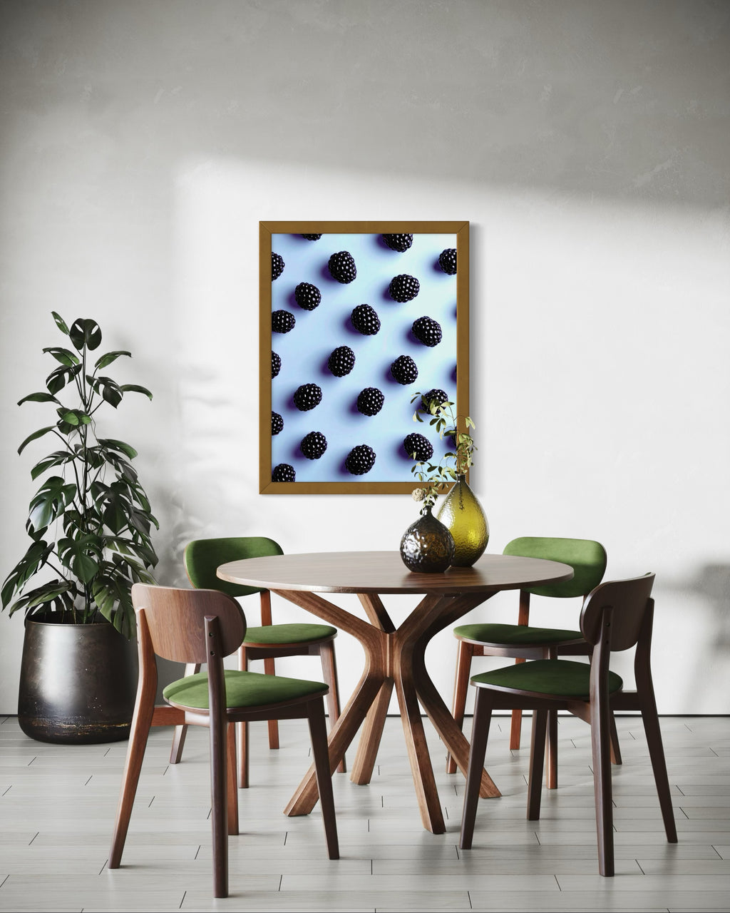 Blackberry Pattern on Periwinkle Museum Print