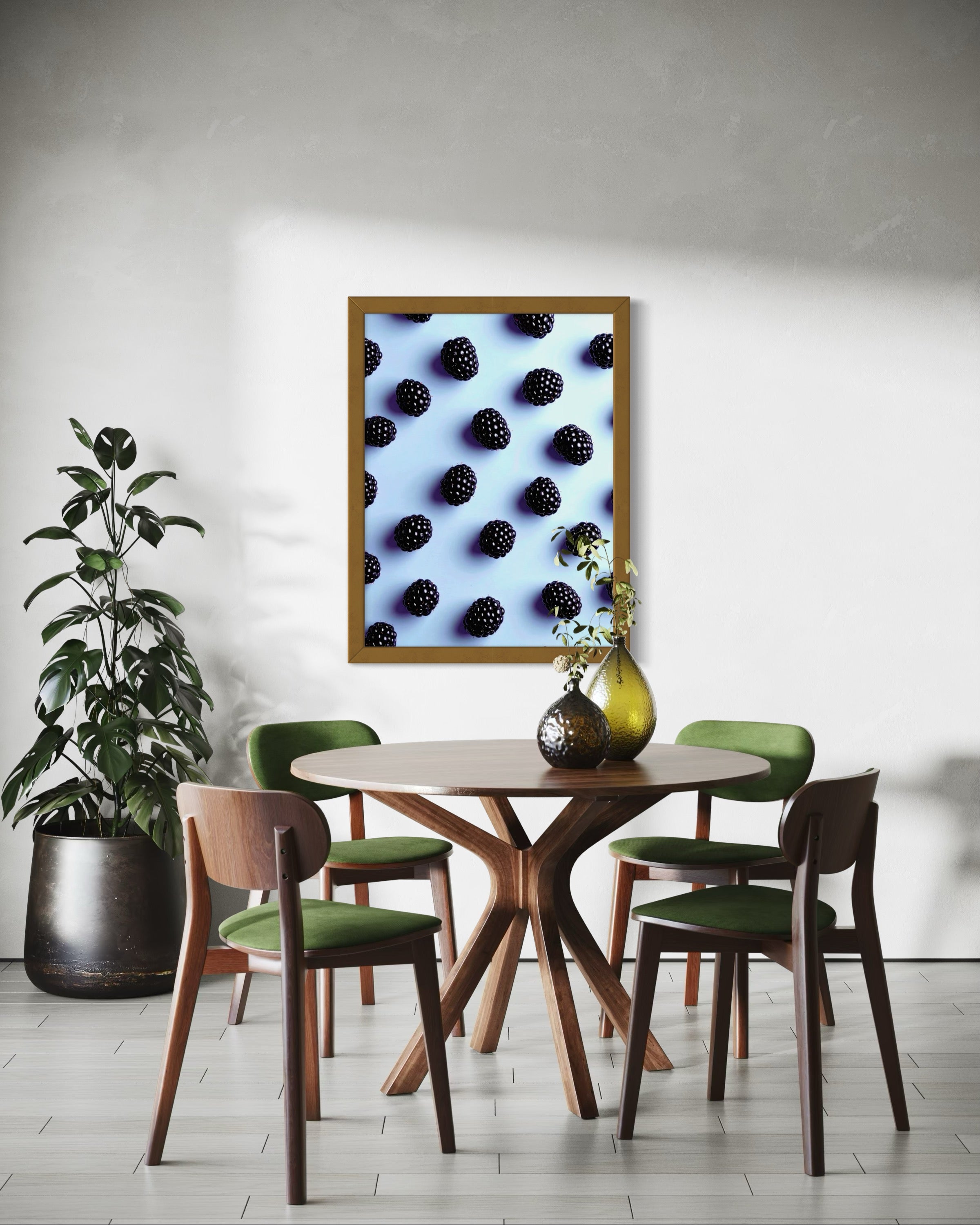 Blackberry Pattern on Periwinkle Museum Print