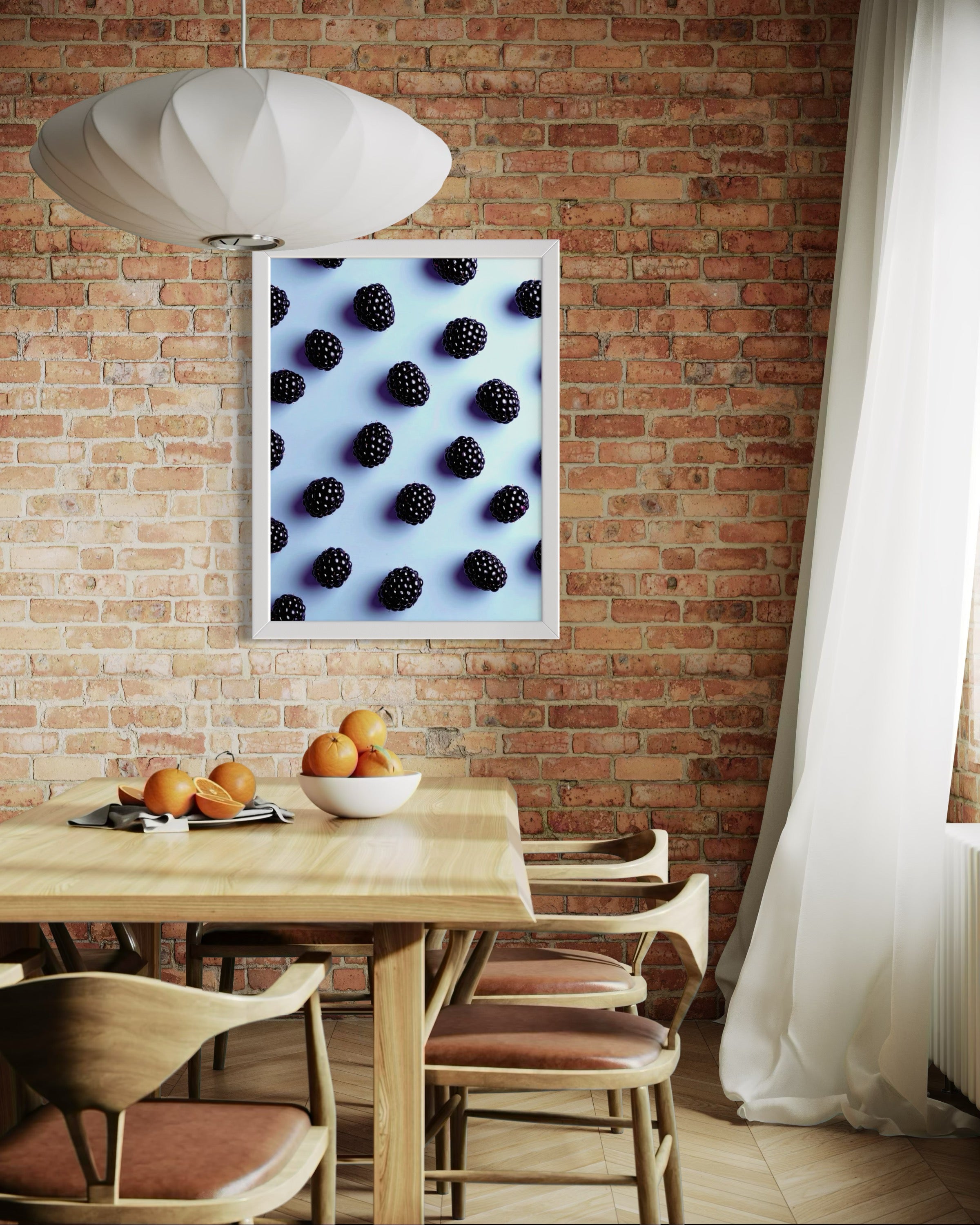 Blackberry Pattern on Periwinkle Museum Print
