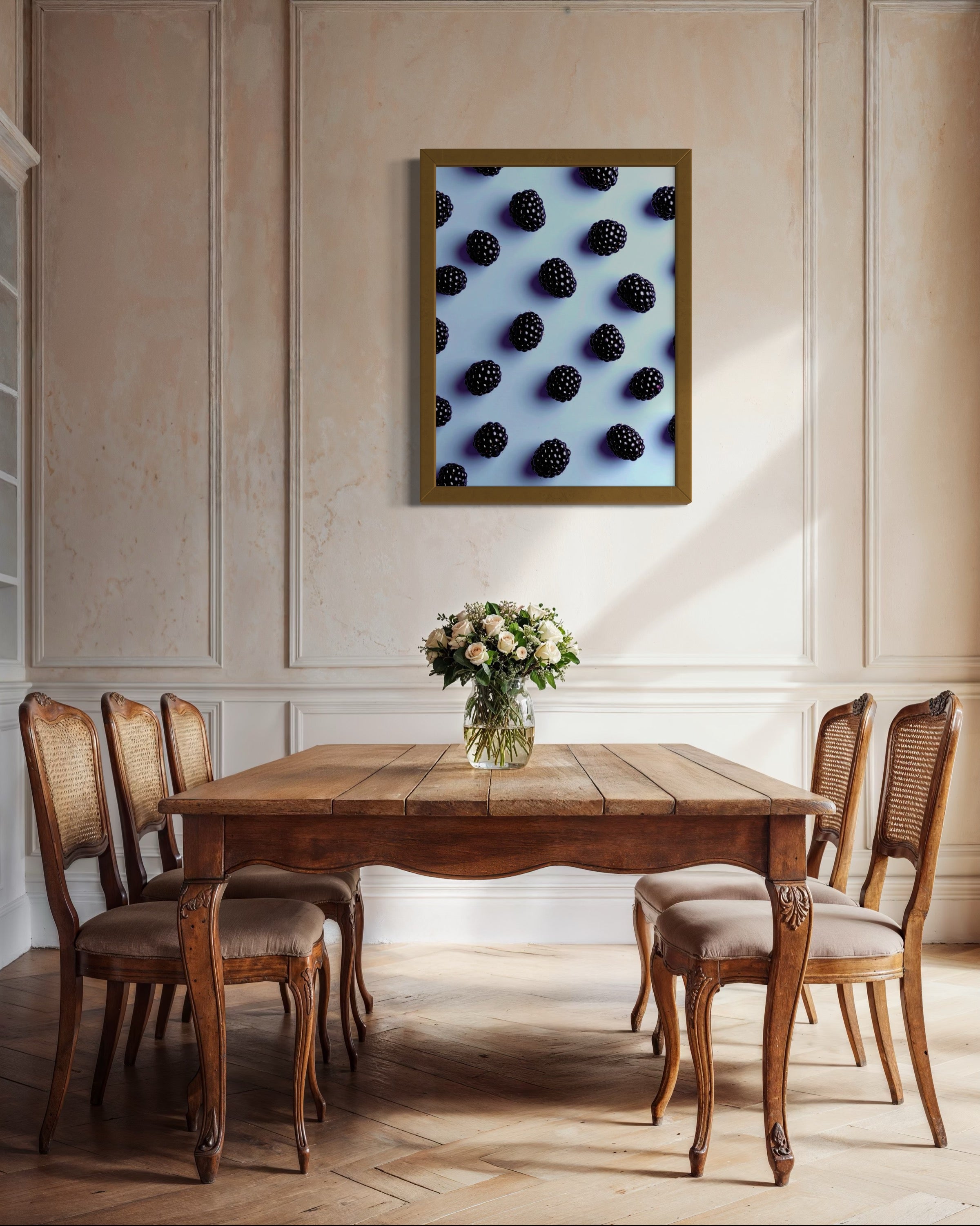 Blackberry Pattern on Periwinkle Museum Print