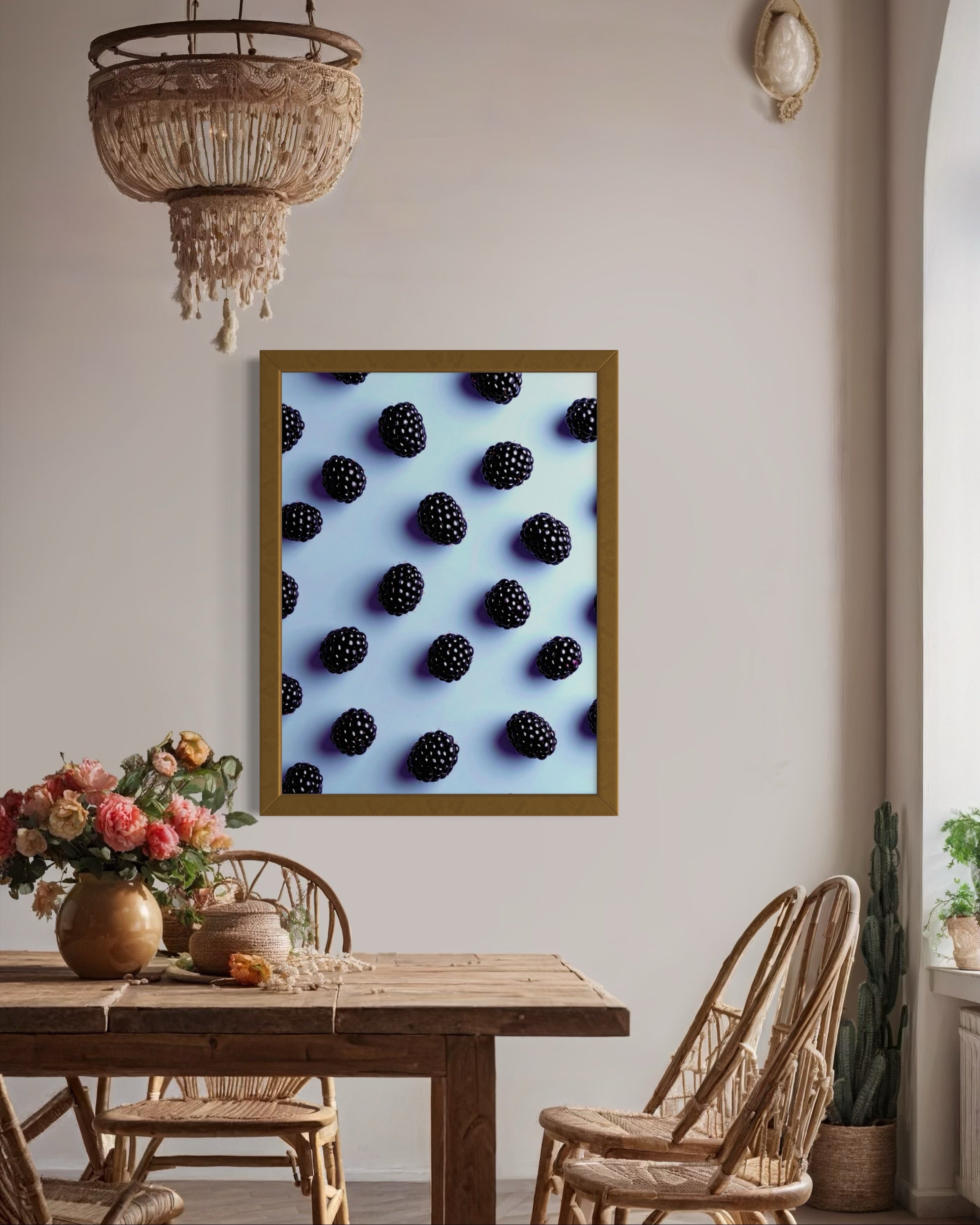 Blackberry Pattern on Periwinkle Museum Print