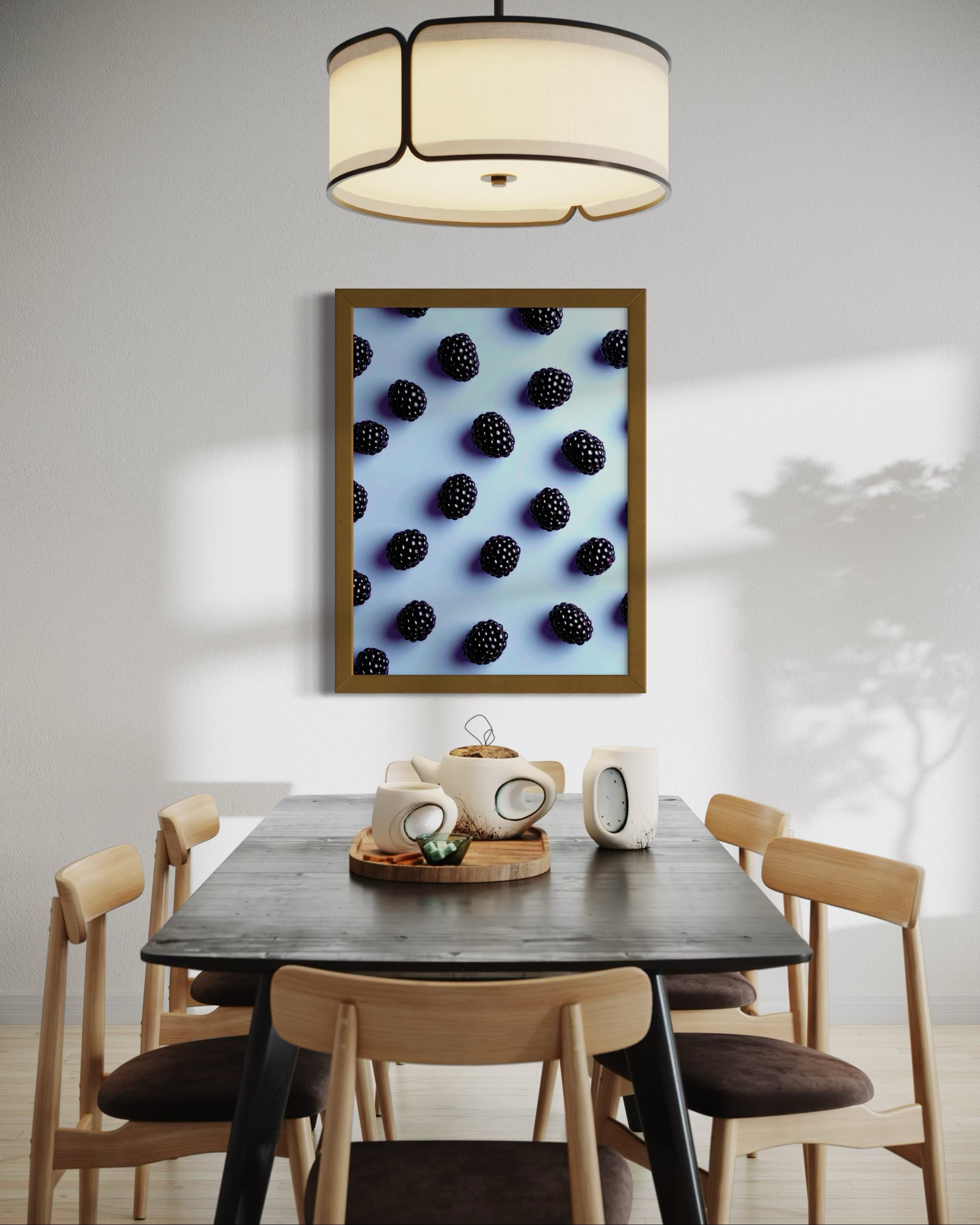 Blackberry Pattern on Periwinkle Museum Print