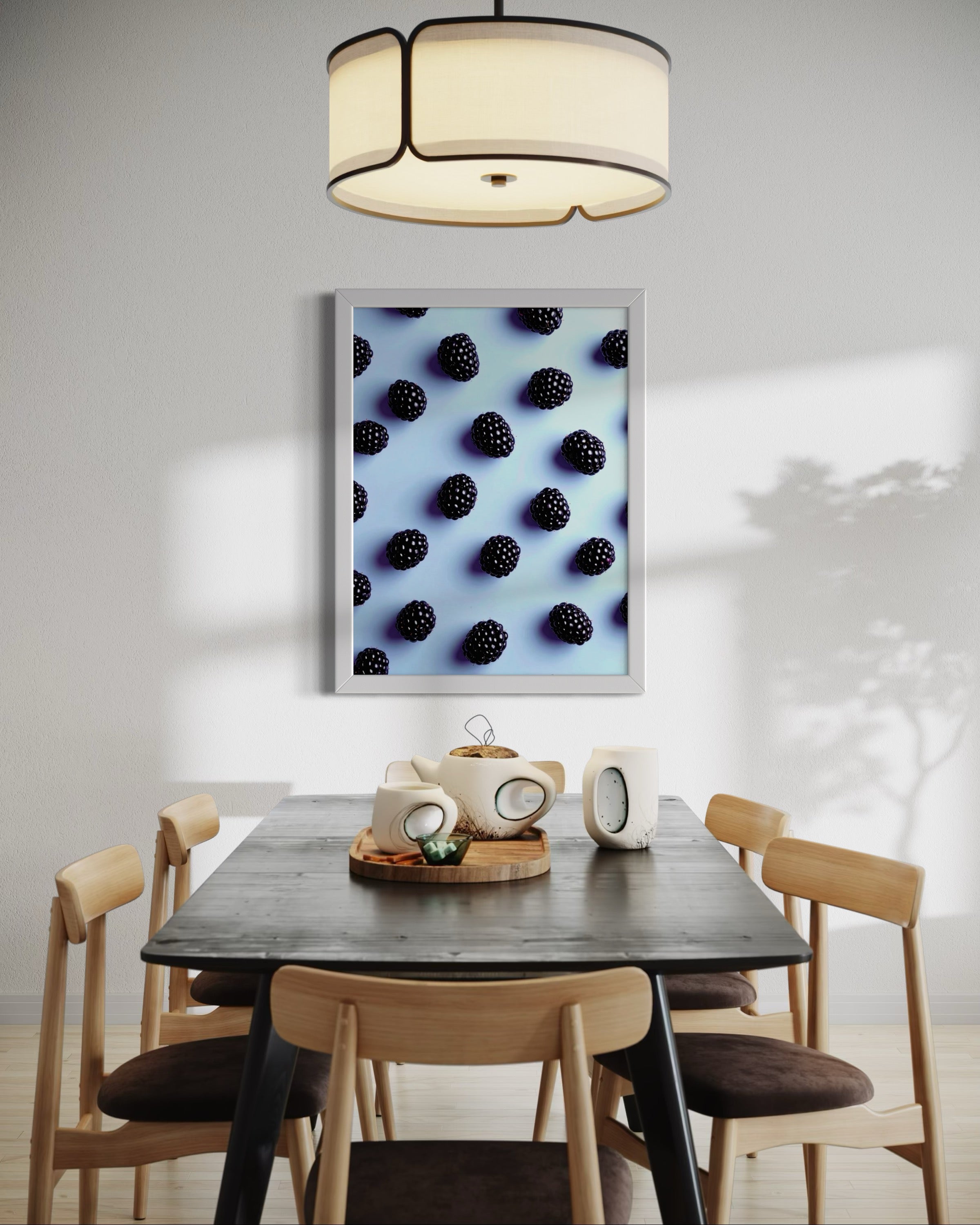 Blackberry Pattern on Periwinkle Museum Print