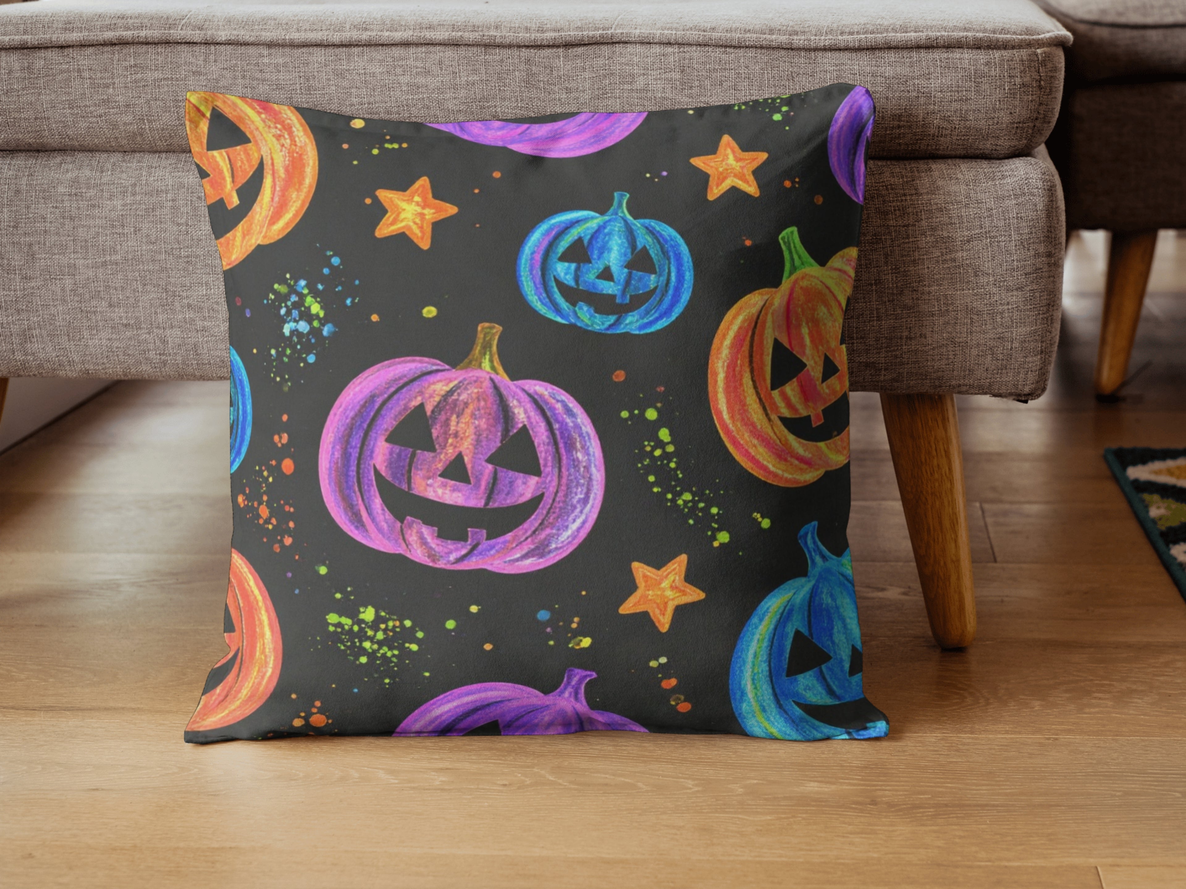 Neon Jack O Lanterns Pillow Case