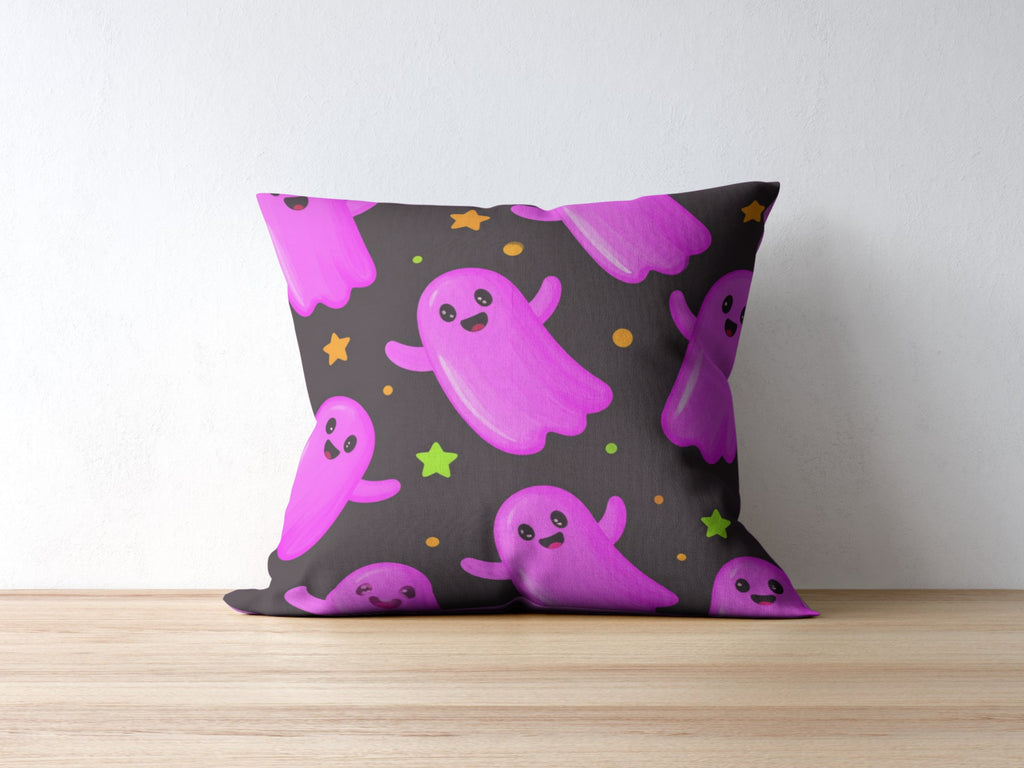 Hot Pink Ghost Pattern Pillow Case