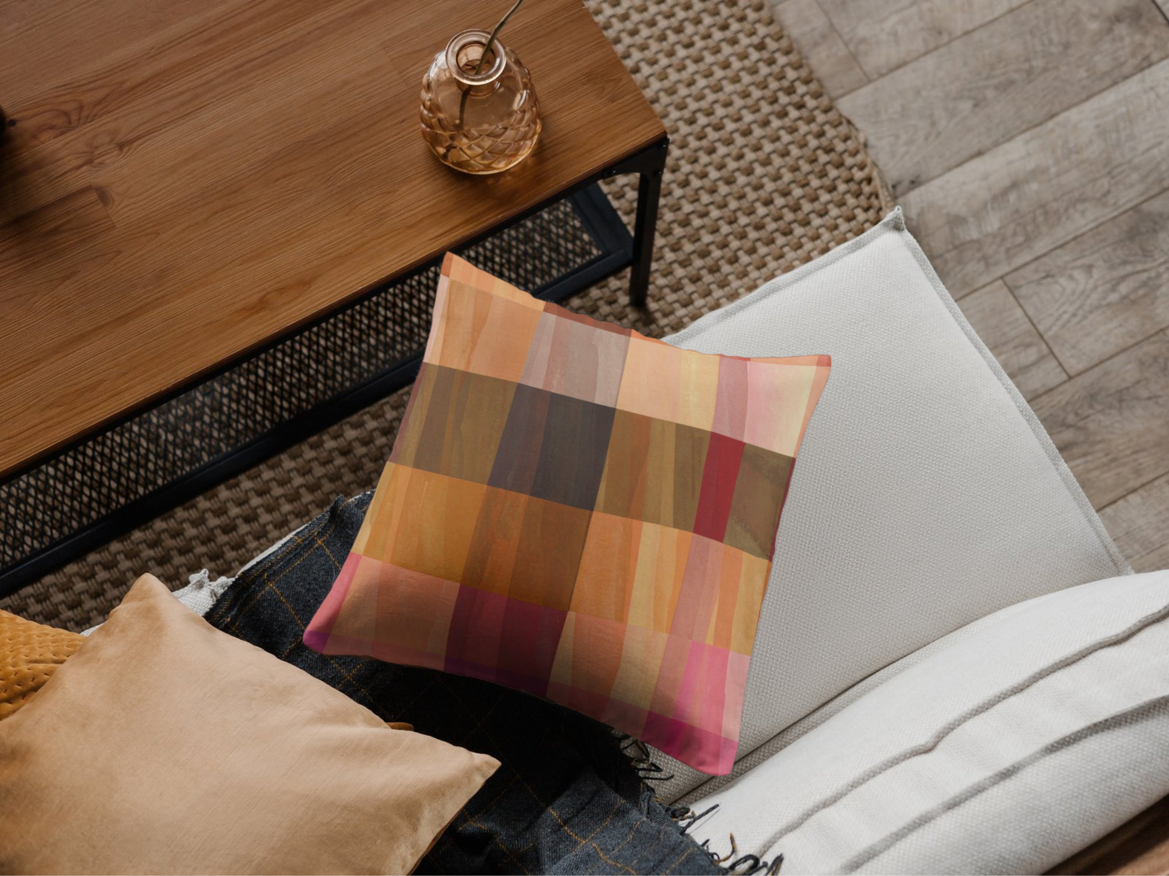 Autumn Plaid Pattern Pillow Case